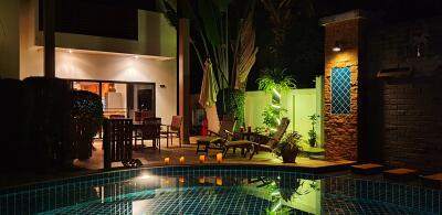 2 storey fully furnished 2 bedroom Garden & Pool villa. Price 3,950,000 THB