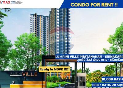 Condo for Rent!!! " Lumpini Ville Phatanakan - 920441010-18