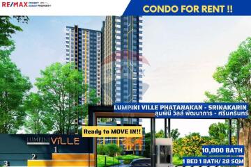 Condo for Rent!!! " Lumpini Ville Phatanakan - 920441010-18