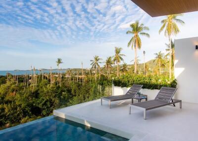 New sea-view villa for sale with sea view only 5 walk to fisherman village Bophut
