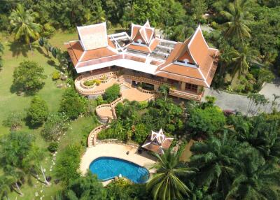 Unique Thai Style sea view villa for sale in Layan