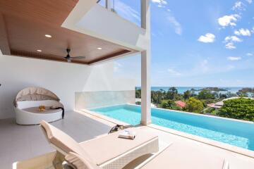 Semi-detached houses with pool and sea view in Choeng Mon