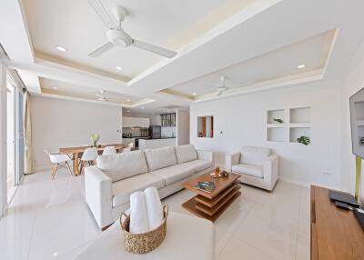 Semi-detached houses with pool and sea view in Choeng Mon