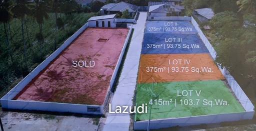 Land for sale 375 SQ.M Sun Side Residences Huaiyai-Pattaya