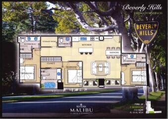 3 Bedrooms condo in The Riviera Malibu Hotel and Residence Pratumnak For Sale