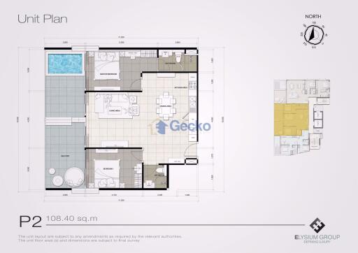 2 Bedrooms Condo in Elysium Residences Pratumnak C009884