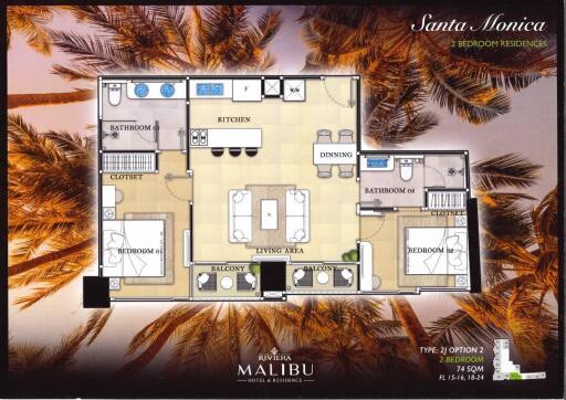 3 Bedrooms condo in The Malibu Hotel and Residence Pratumnak for sale
