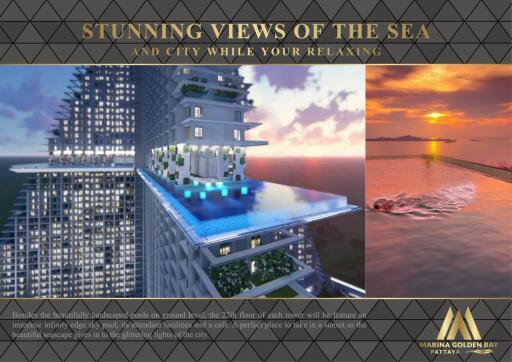 Marina Golden Bay Victoria Condo for sale in pattaya 1 bedroom corner sea view foreign name