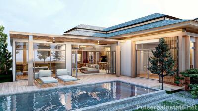 Luxurious One-story 4 Bedroom Private Pool Villa in Nai Harn for Sale