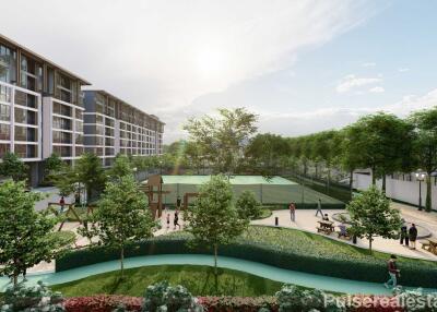 Modern 1-Bedroom Medium Size Off-Plan Condo for Sale in Laguna, Phuket - Tennis Courts, Multiple Gyms, etc.