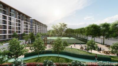 Modern 1-Bedroom Medium Size Off-Plan Condo for Sale in Laguna, Phuket - Tennis Courts, Multiple Gyms, etc.