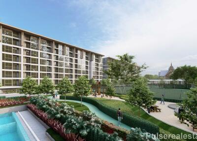 Modern 1-Bedroom Medium Size Off-Plan Condo for Sale in Laguna, Phuket - Tennis Courts, Multiple Gyms, etc.