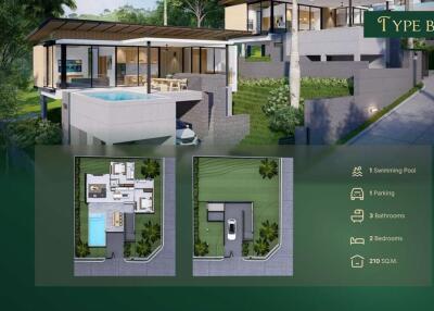 Elegant pool villa in the heart of Bophut, Samui Plots B1 - B4