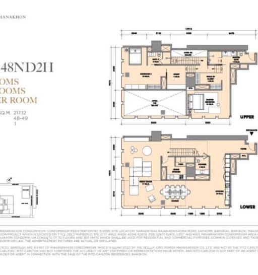 2 Bedrooms 2.5 Bathrooms Size 217.12sqm. The Ritz Carlton Residences for Sale 107,680,000 THB