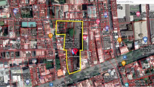 Land for sale 3 rai 376 sq wa. Silom Road, Suriyawong, Bangrak, Bangkok.