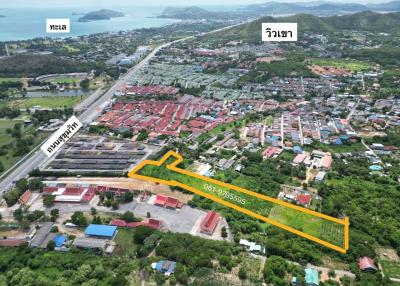 Large plot of land, Sattahip, near the sea, near Sukhumvit Road.