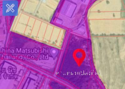 Offering land in Sriracha, Chonburi, beautiful plot, purple color, next to an industrial estate,