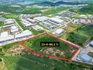 Offering land in Sriracha, Chonburi, beautiful plot, purple color, next to an industrial estate,