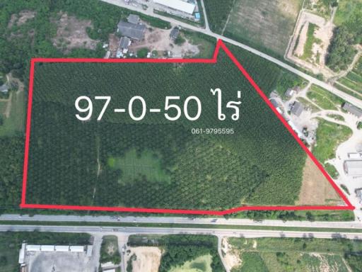 Land for sale in Ban Bueng, Nong Irun, large plot next to Road 344 before reaching Ang Wian