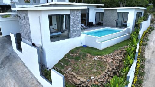 3 bedrooms sea-view pool villa in Bophut hill