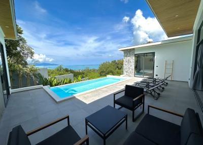 3 bedrooms sea-view pool villa in Bophut hill