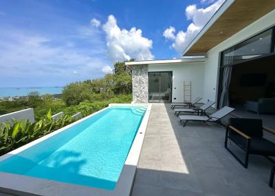 3 bedrooms sea-view pool villa in Bophut hill