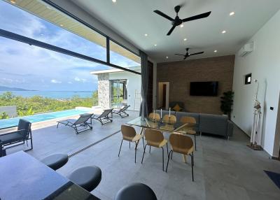 3 bedrooms sea-view pool villa in Bophut hill