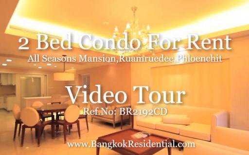 All Seasons Mansion  2 Bed Condo For Rent in Phloenchit