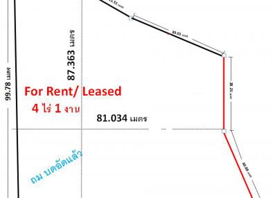 4 Rai Of Land For Lease On Hwy-1001 Close To Ruam Chok