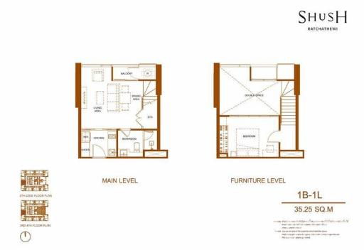 1-BR Duplex at Shush Ratchathewi near BTS Ratchathewi