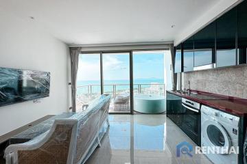 Luxurious condo for sale Foreign quota The Riviera Ocean Drive, 2 bedrooms, 74 sq m, sea view, high floor. The room is fully decorated and luxuriously furnished