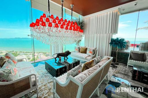 Luxurious condo for sale Foreign quota The Riviera Ocean Drive, 2 bedrooms, 74 sq m, sea view, high floor. The room is fully decorated and luxuriously furnished