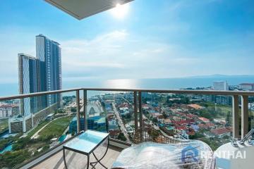 Luxurious condo for sale Foreign quota The Riviera Ocean Drive, 2 bedrooms, 74 sq m, sea view, high floor. The room is fully decorated and luxuriously furnished