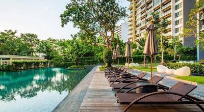 Condo for rent next to Wong Amat Beach, North Pattaya, 2 large bedrooms, pool view and sea view.