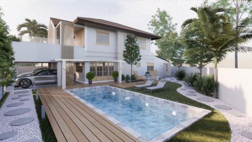 New project 4 Bedroom Oriental Style Pool Villa in Chalong
