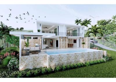 Luxury development  4 Bedrooms pool sea view villa Choengmon Koh Samui