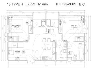 DD#0140 ขาย Treasure Condo คอนโดตึก B ชั้น 6 วิวสระบัว 2 ห้องนอน 2 ห้องน้ำ