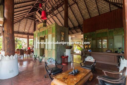 Beautiful Lanna-Style Resort with Restaurant, Spa, and Coffee Shop for Sale in Doi Saket, Chiang Mai, Thailand