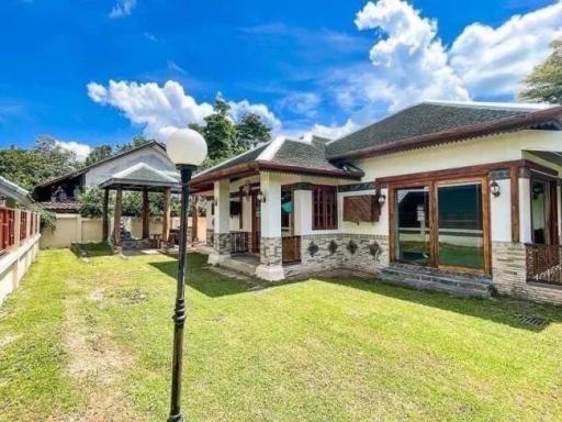Discover serenity in this 3 Bed, 5 Bath Balinese-style house with mountain views. Close to the city, near the convention center. Chiang Mai House for Sale.