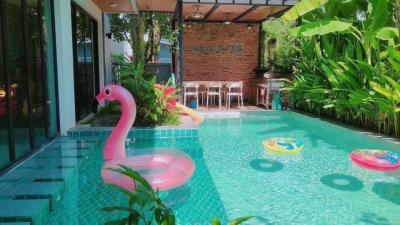 For sale luxury meets comfort in this 3-bed, 4-bath pool villa with both Western and Thai kitchens, poolside pavilion, and covered parking.