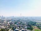 Aerial cityscape view from a high vantage point