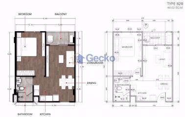 45 ตรม., 1 ห้องนอน, 1 ห้องน้ำ คอนโด ราคา ฿ 4,207,217