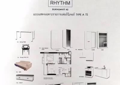 Rhythm Sukhumvit 42 - 1 Bed Condo for Rent, Sale *RHYT3387