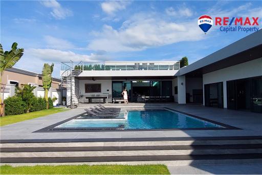 Modern house with pool and garden