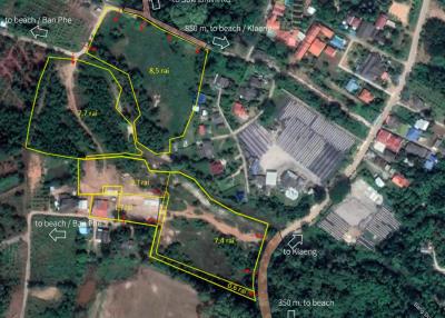 28.5 rai (45 600 sqm) land for sale close to Suan Son beach in Rayong!