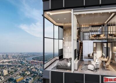 New High-Rise of Loft Duplex Smart Home Condos by BTS Phra Khanong at Rama 4 Road with City and Chao Phraya River Views - 1 Bed Units- Last 4 Units Back to Market!