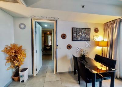 Modern dining area with decorative elements