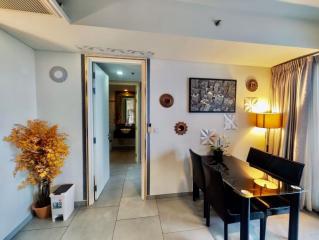 Modern dining area with decorative elements