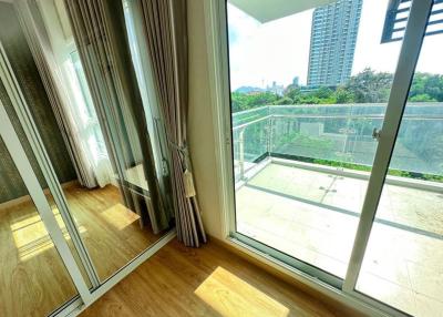 Bright and airy balcony with city view