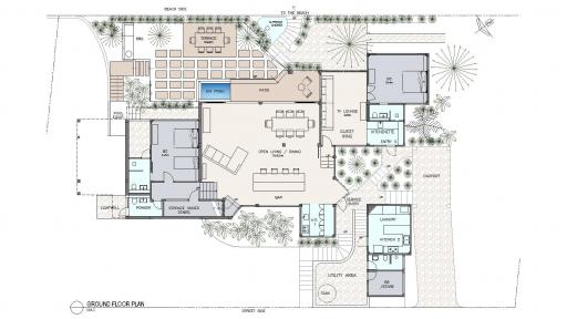 Architectural blueprint of a residential building